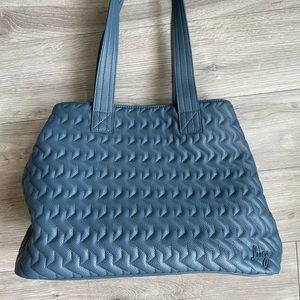 LUG VEGAN LEATHER TEMPO TOTE BAG - SLATE BLUE